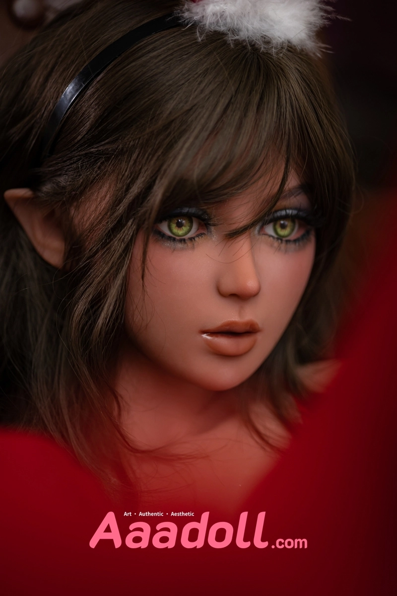 AIBEI 148cm Big Breast Emerald-Green Eyes Brown Hair Christmas Sex Doll