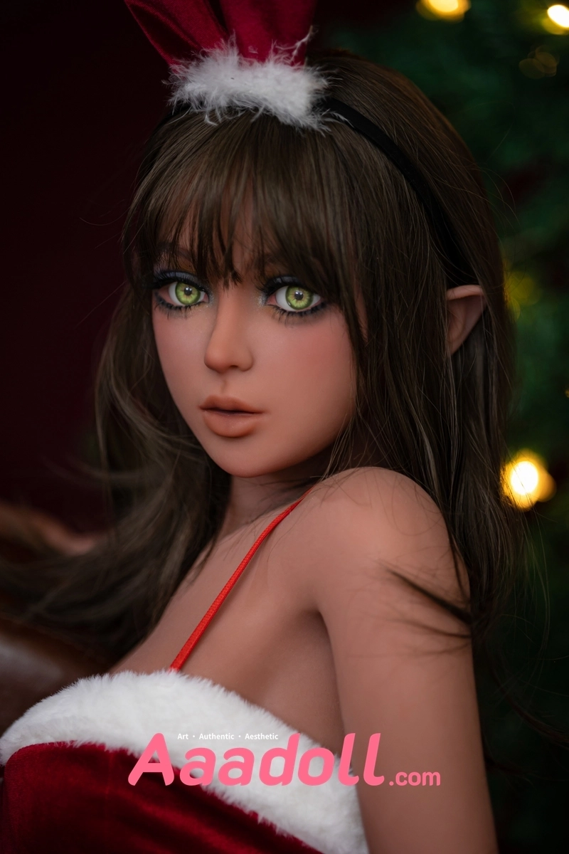 AIBEI 148cm Big Breast Emerald-Green Eyes Brown Hair Christmas Sex Doll